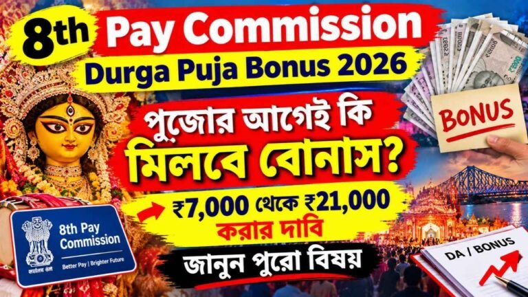 8th Pay Commission Durga Puja Bonus 2026