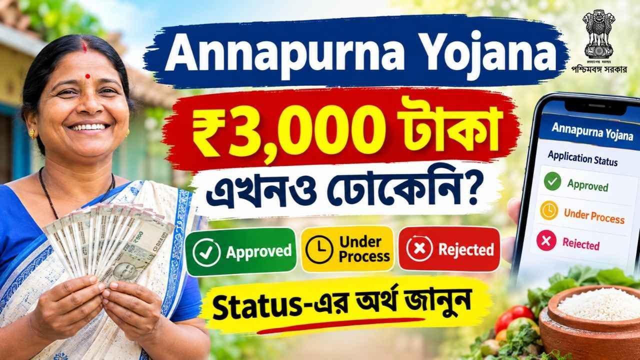 Annapurna Yojana: ₹3,000 টাকা এখনও ঢোকেনি? Approved, Under Process, Rejected Status-এর অর্থ জানুন