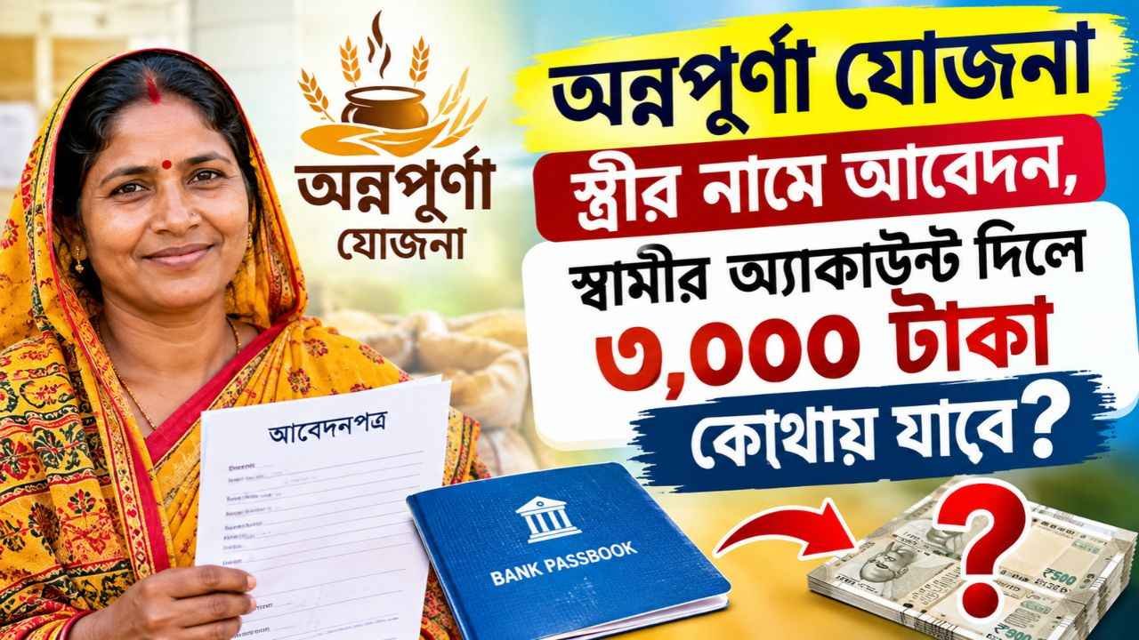 Annapurna Yojana Bank Account: স্ত্রীর নামে আবেদন, স্বামীর অ্যাকাউন্ট দিলে ৩,০০০ টাকা কোথায় যাবে?