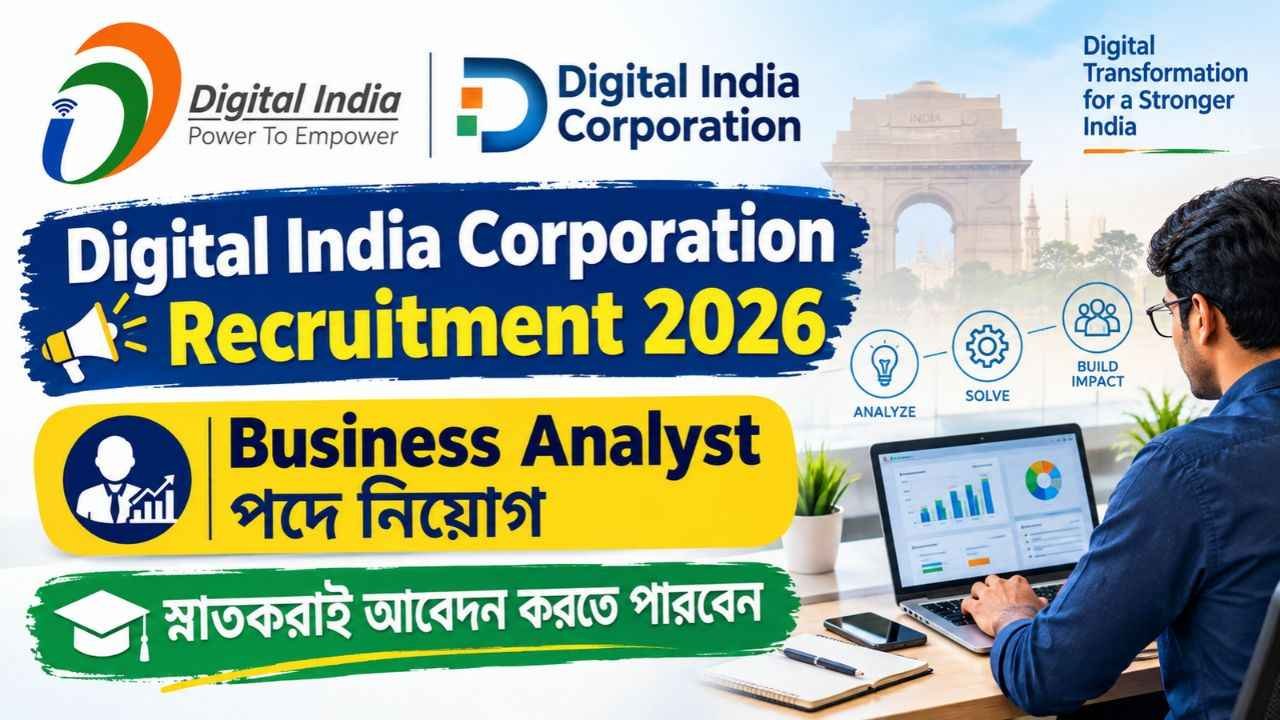 Digital India Corporation Recruitment 2026: Business Analyst পদে নিয়োগ, স্নাতকরাই আবেদন করতে পারবেন