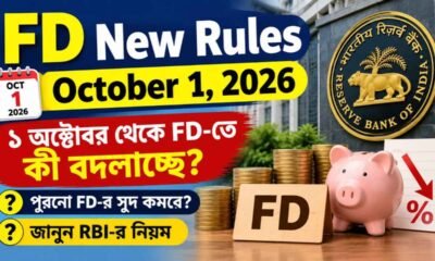 FD New Rules October 1, 2026: ১ অক্টোবর থেকে FD-তে কী বদলাচ্ছে? পুরনো FD-র সুদ কমবে? জানুন RBI-র নিয়ম