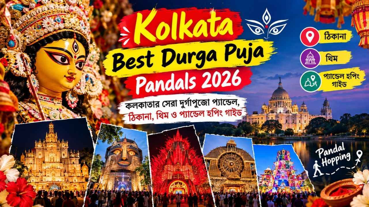 Kolkata Best Durga Puja Pandals 2026: কলকাতার সেরা দুর্গাপুজো প্যান্ডেল, ঠিকানা, থিম ও প্যান্ডেল হপিং গাইড