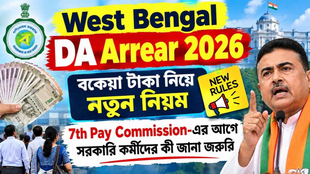 West Bengal DA Arrear 2026: বকেয়া টাকা নিয়ে নতুন নিয়ম, 7th Pay Commission-এর আগে সরকারি কর্মীদের কী জানা জরুরি