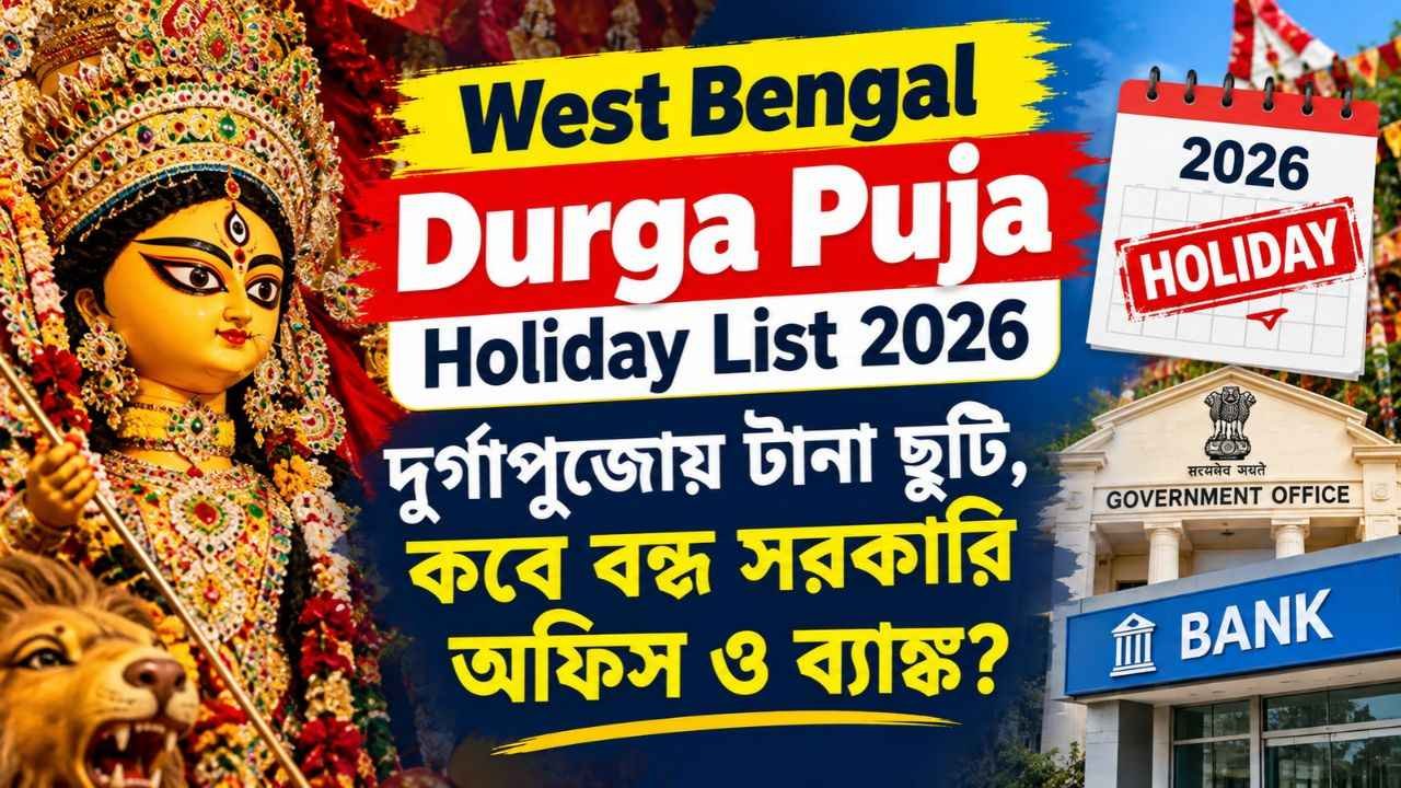 West Bengal Durga Puja Holiday List 2026: দুর্গাপুজোয় টানা ছুটি, কবে বন্ধ সরকারি অফিস ও ব্যাঙ্ক?