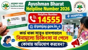 Ayushman Bharat Helpline Number 2026: @pmjay.gov.in-এ কার্ড থাকা সত্ত্বেও হাসপাতালে বিনামূল্যে চিকিৎসা না পেলে কোথায় অভিযোগ করবেন?