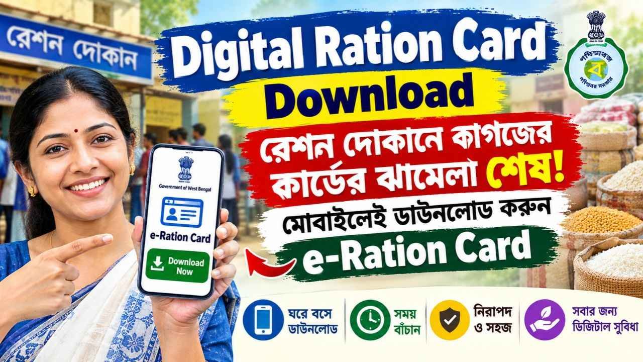 Digital Ration Card Download: রেশন দোকানে কাগজের কার্ডের ঝামেলা শেষ! মোবাইলেই ডাউনলোড করুন e-Ration Card