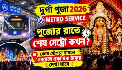 Durga Puja 2026 Metro Service: পুজোর রাতে শেষ মেট্রো কখন? কোন স্টেশনে নামলে একসঙ্গে একাধিক ঠাকুর দেখা যাবে